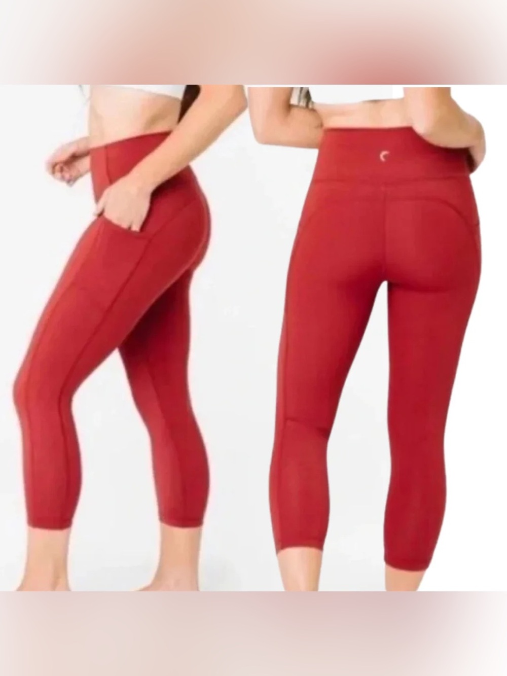 Zyia Active Cherry Red Light N Tight Cropped Leggings Size 12
